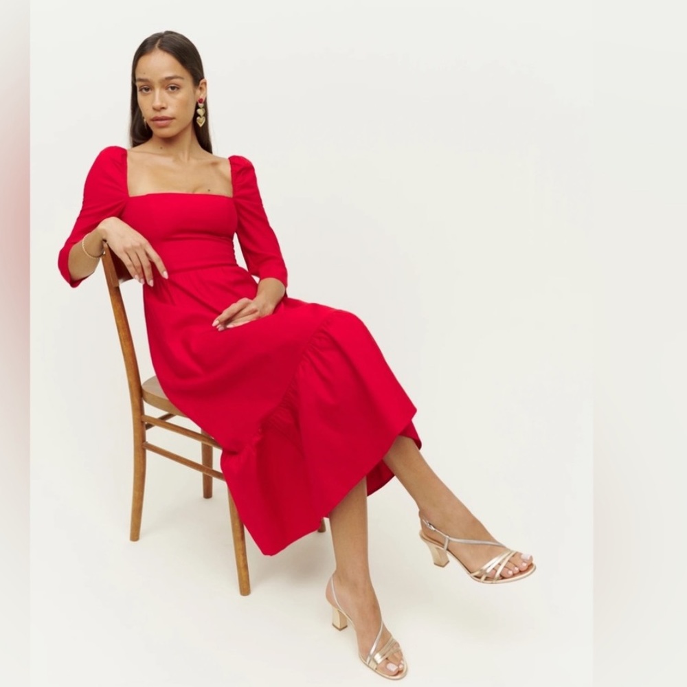 Reformation Cyprus Dress Cherry
